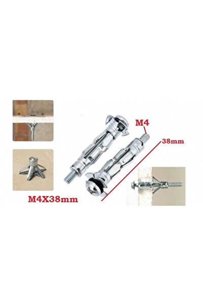 Koldoor Paraşüt Tipi Çelik Alçıpan Dübeli 4 X 38 MM 100 Adet