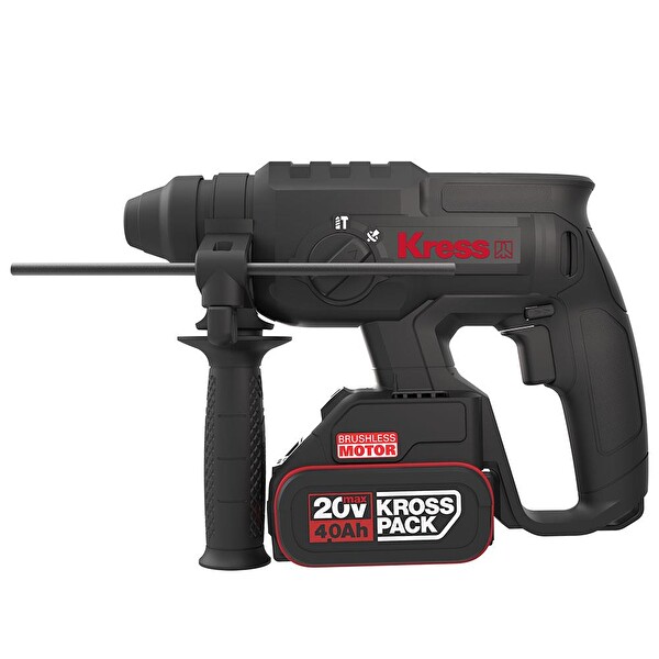 Kress KU390.4 20Volt 4.0Ah. 2.0J Li-ion Çift Akülü Şarjlı Kömürsüz Profesyonel SDS-Plus Pnömatik Kırıcı-Delici