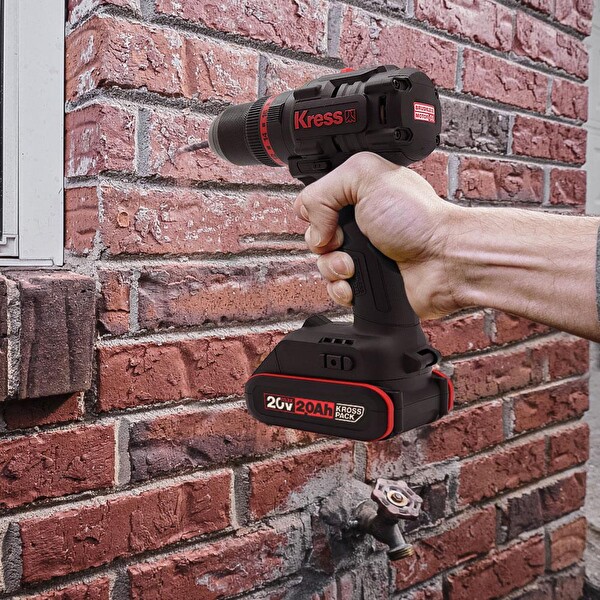 Kress KUC30.1 20Volt-2.0Ah Li-ion 60Nm Çift Akülü Kömürsüz Profesyonel Şarjlı Darbeli Matkap