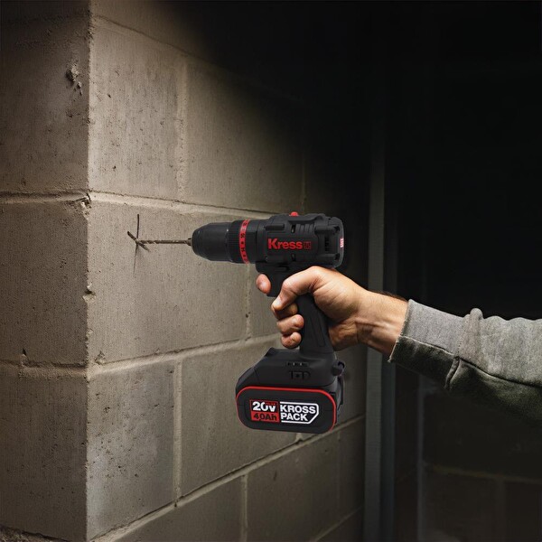 Kress KUC30.91 20Volt Kömürsüz Profesyonel Şarjlı Darbeli Matkap - Akü Dahil Değildir