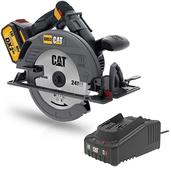 Cat DX53BC 18Volt 2.0Ah Li-ion 185mm Tek Akülü Kömürsüz Profesyonel Daire Testere