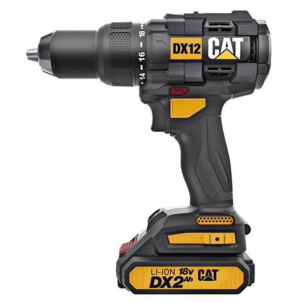 Cat Power DX12SET 18V 2.0Ah Li-Ion Çift Akülü Kömürsüz Profesyonel Darbeli Matkap + DA01903 201 Parça Uç Seti
