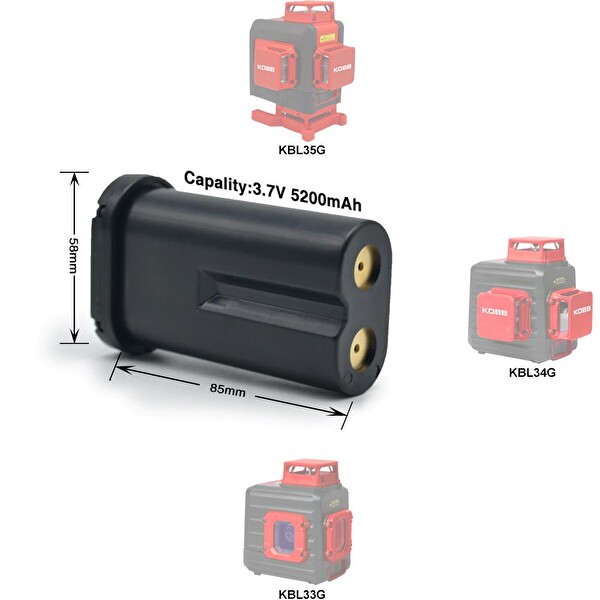 Kobb KBL01 3.7 Volt 5200 mAh Li-ion Lazer Hizalama Yedek Aküsü