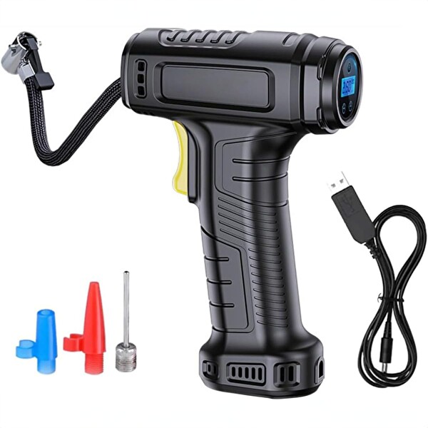 NPO HP03 150PSI 3600Mah Şarjlı Led Işıklı LCD Ekranlı Çok Amaçlı Taşınabilir Dijital Hava Pompası