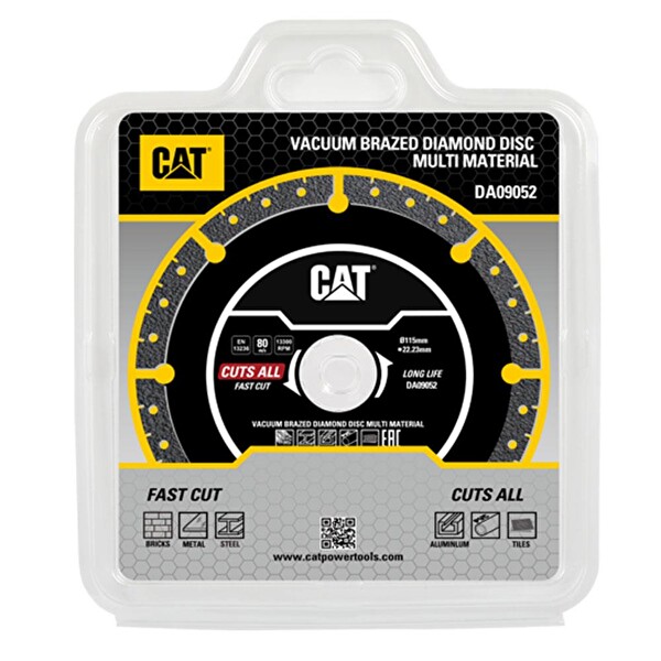 Cat DA09052 115MM Profesyonel Çelik Inox Alüminyum PVC Fayans Çok Amaçlı Elmas Kesme Diski Soketli Aralıklı Kenar