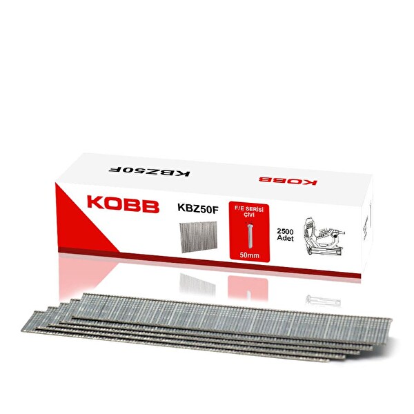 Kobb KBZ50F 50 MM 2500 Adet F/E/J/8 Serisi Ağır Hizmet Tipi Kesik Başlı Çivi