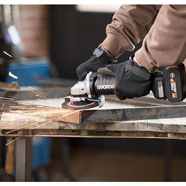 Worx WX812.9C 20Volt 2.0Ah. 125 MM Kömürsüz Profesyonel Tek Akülü Şarjlı Avuç Taşlama