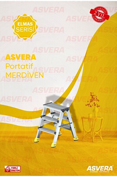 Asvera Safir Serisi 3+3 Basamaklı Çift Çıkışlı %100 Alüminyum Merdiven