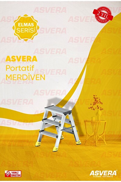 Asvera Yakut Serisi 3+3 Basamaklı Çift Çıkışlı Alüminyum Merdiven