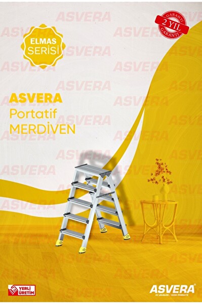 Asvera Safir Serisi 5+5 Alüminyum Çift Çıkışlı Merdiven