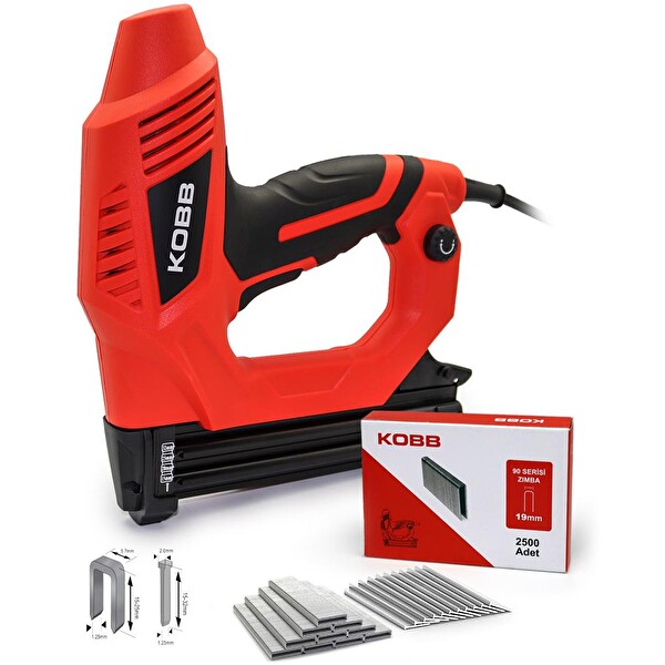 Kobb KBZ90 15-25mm Zımba ve 15-32mm Profesyonel Çivi Çakma Makinesi - 3000 Adet Yedek Zımba ve Çivi