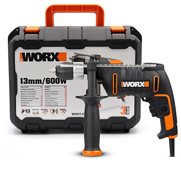 Worx WX317.2 600 Watt 13 MM Profesyonel Darbeli Matkap