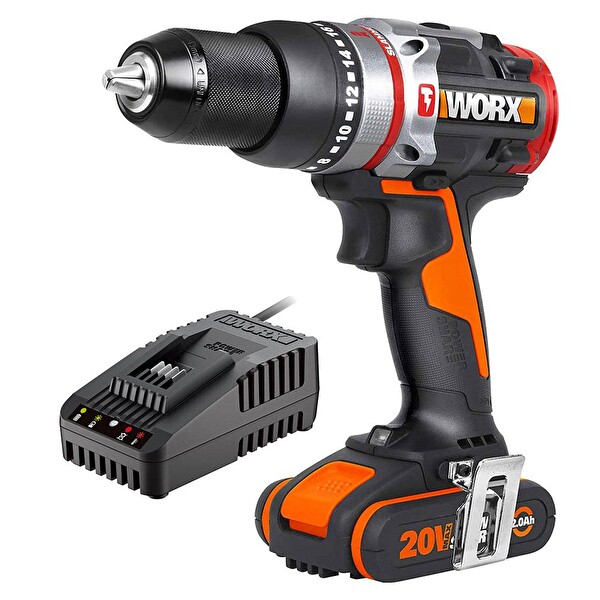 Worx WX354.9C 20 Volt/2.0Ah Li-ion Tek Akülü Kömürsüz Profesyonel Darbeli Şarjlı Matkap