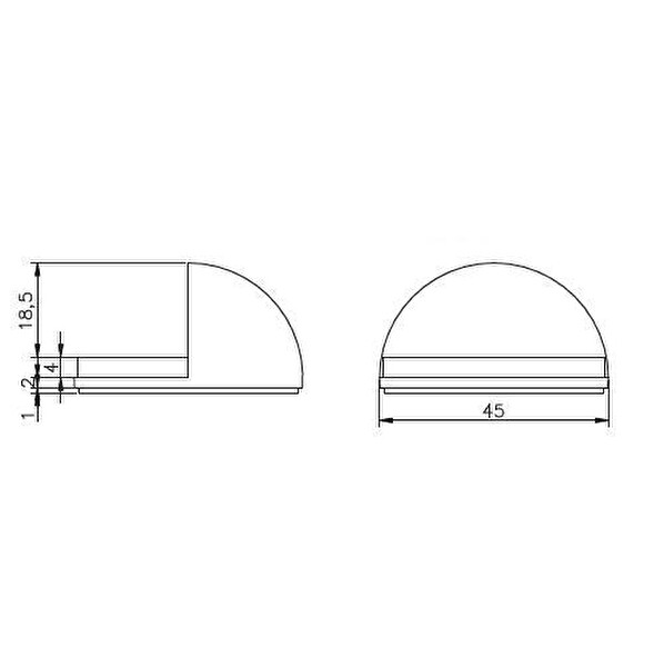 Gürçay Hırdavat Kapı Stoperi Yapışkanlı Mat - 5 Adet