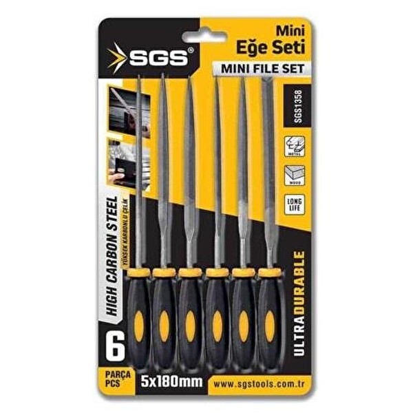SGS Mini Eğe Seti 5x180 MM 6 Parça