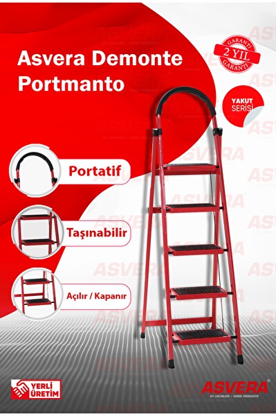 Asvera Yakut Serisi - Patika 5 Basamaklı Katlanır Merdiven