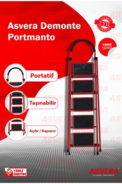 Asvera Yakut Serisi - Patika 5 Basamaklı Katlanır Merdiven