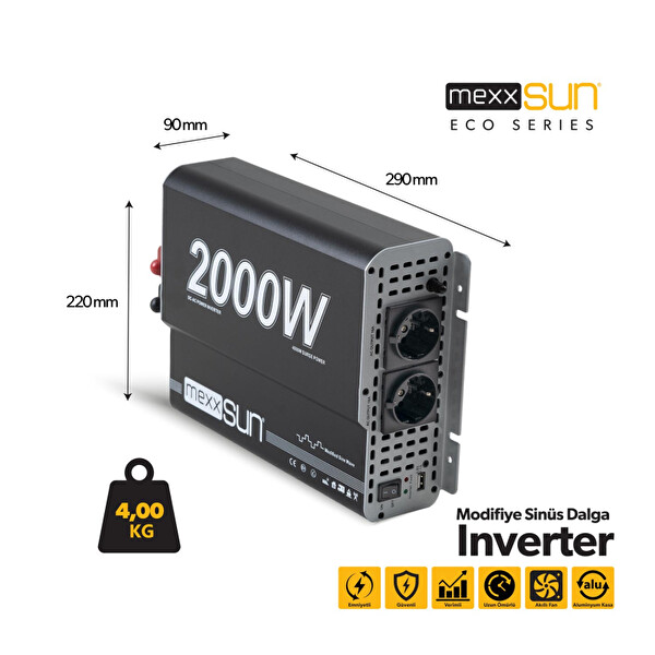 Mexxsun 12 V 3000 W Tam Sinüs Inverter