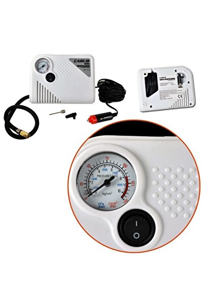 Carub BR2491105 12 V 150 PSI Basınçlı Mini Hava Kompresörü Beyaz