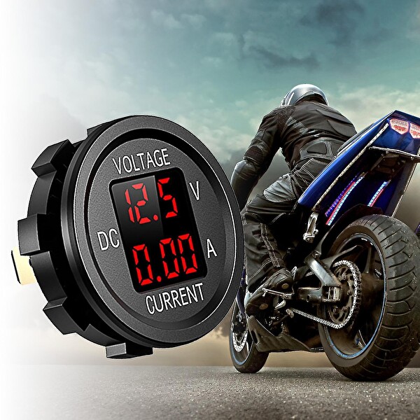 Aek-Tech DC12V/24V Dijital Voltmetre Ampermetre
