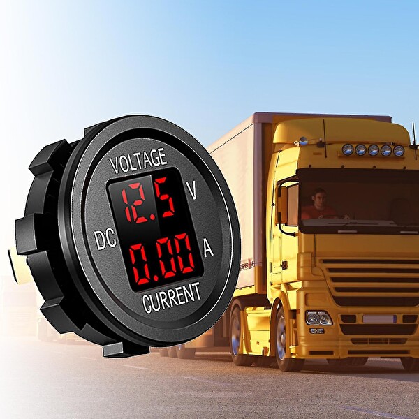 Aek-Tech DC12V/24V Dijital Voltmetre Ampermetre