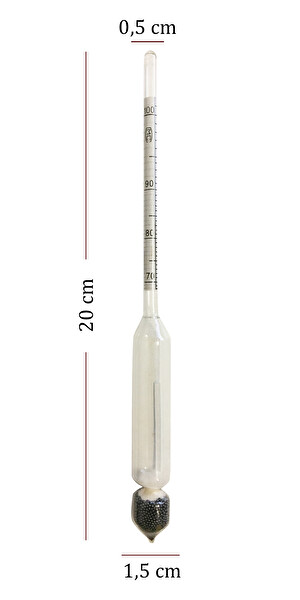 Aek-Tech 3'lü Set Termometreli Alkolmetre 0-40-70-100