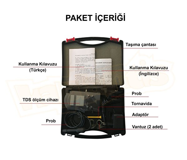 Aek-Tech KL-02636 Sürekli Su Kalite PH EC TDS Ölçüm Cihazı