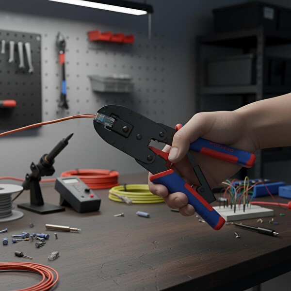 Workpro WP292001 RJ45/RJ11/RJ12/RJ22 Profesyonel Konnektör Sıkma Pensesi