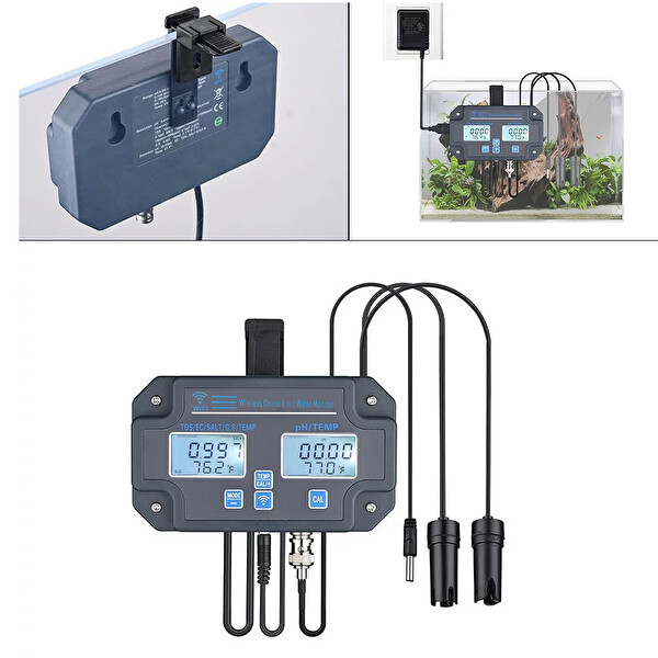 Aek-Tech 6’sı Birarada WiFi Su Kalitesi Test Cihazı PH EC TDS Salt GS Temp PH-W3988