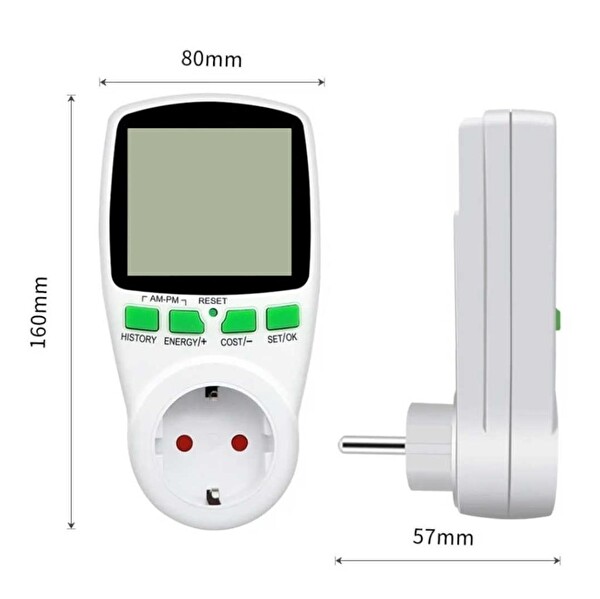 Electroon DT-WT1 Priz Tipi Wattmetre