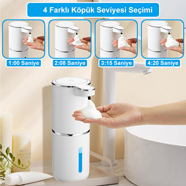 Greentech Sensörlü USB Şarjlı Köpük Sabunluk GT-SD03