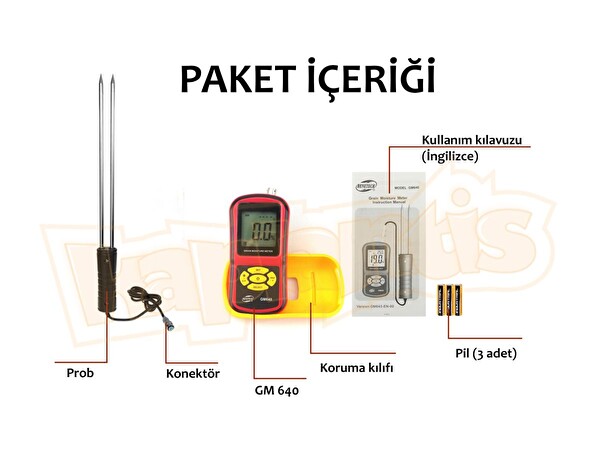 Benetech GM640 Tahıl Nem Ölçer Buğday Arpa Saman Pirinç