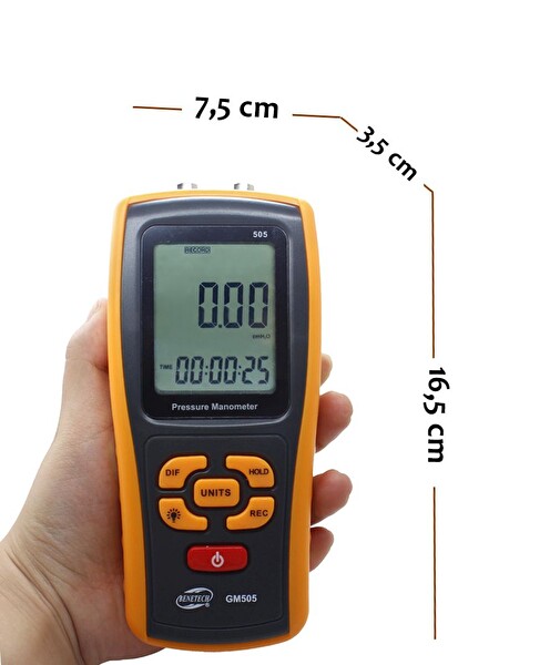 Benetech GM505 Manometre Fark Basınç Ölçer