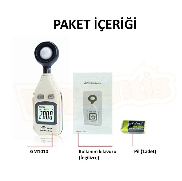 Benetech GM1010 Dijital Işık Ölçer Lüksmetre