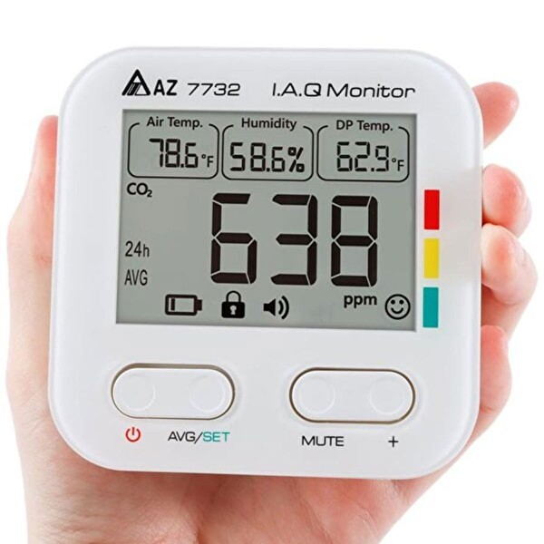 AZ Instruments 7732 Pil İle Çalışır Karbondioksit Sıcaklık Nem Ölçer