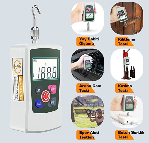 Loyka AMF-500 Dijital İtme Çekme Kuvveti Ölçer 500 Newton