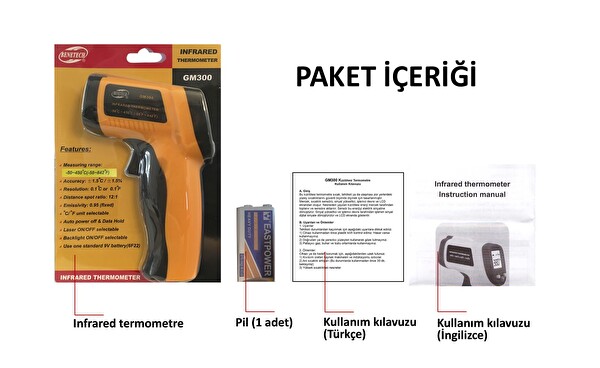 Benetech GM300 Infrared Lazer Temassız Termometre