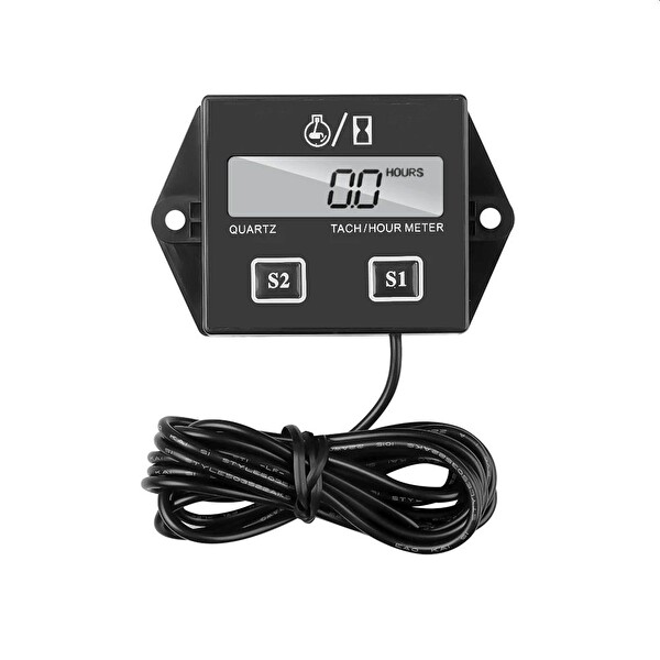 Aek-Tech DT1112 Dijital 2 Zamanlı Motor Takometre Saat Ölçer Rpm