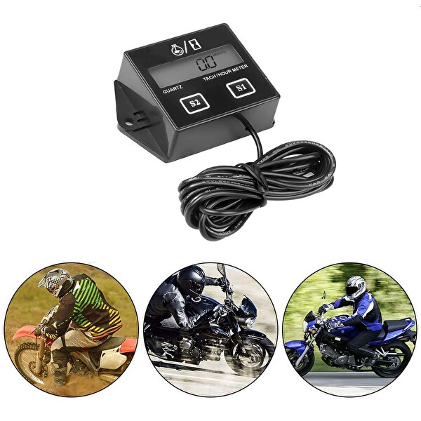 Aek-Tech DT1112 Dijital 2 Zamanlı Motor Takometre Saat Ölçer Rpm