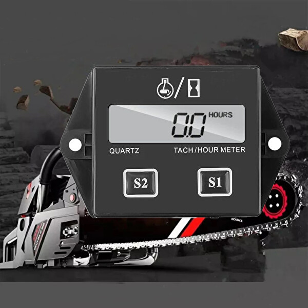 Aek-Tech DT1112 Dijital 2 Zamanlı Motor Takometre Saat Ölçer Rpm