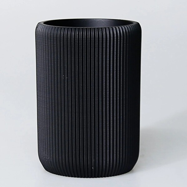 By Selim Lydia Siyah 5 Parça Polyester Banyo Seti