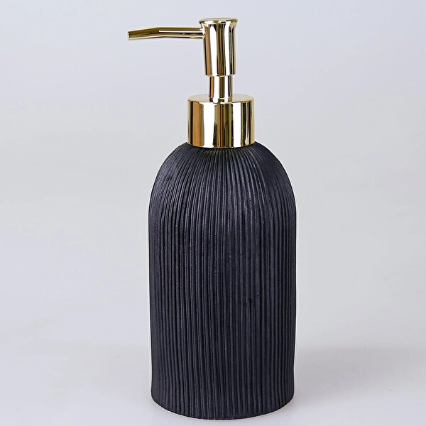 By Selim Lydia Siyah 5 Parça Polyester Banyo Seti