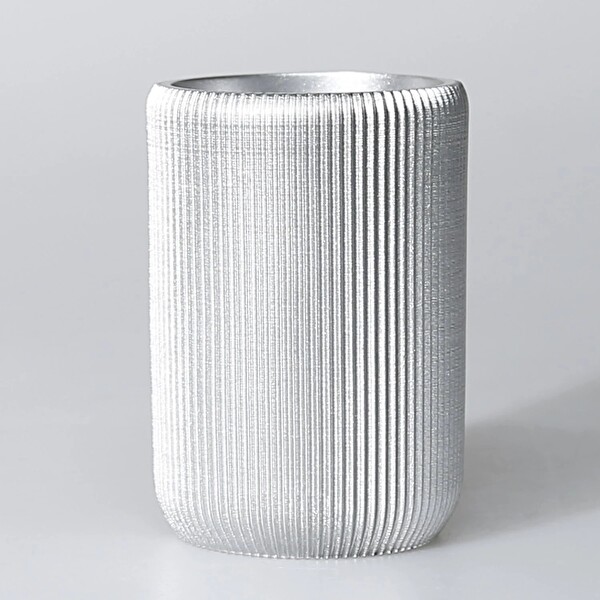 By Selim Lydia Gümüş 5 Parça Polyester Banyo Seti