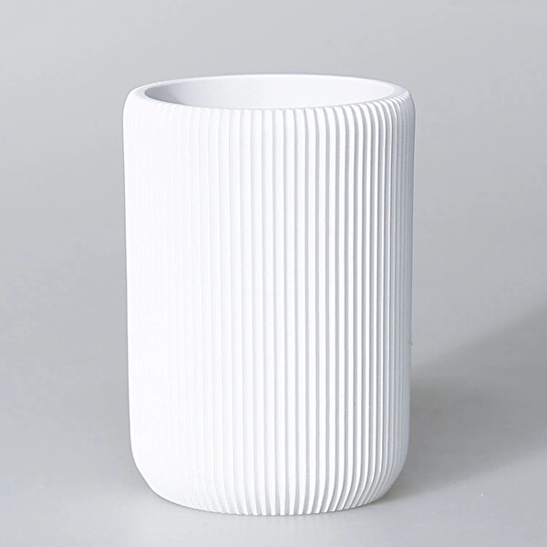 By Selim Lydia Beyaz 5 Parça Polyester Banyo Seti