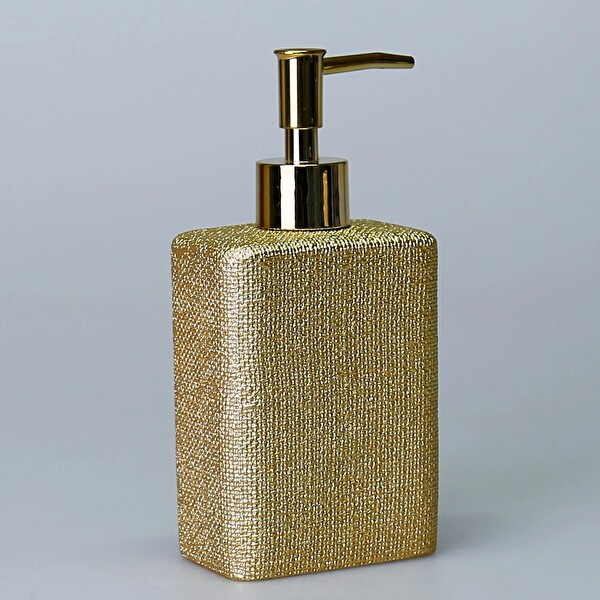 By Selim Linen Altın 5 Parça Polyester Banyo Seti