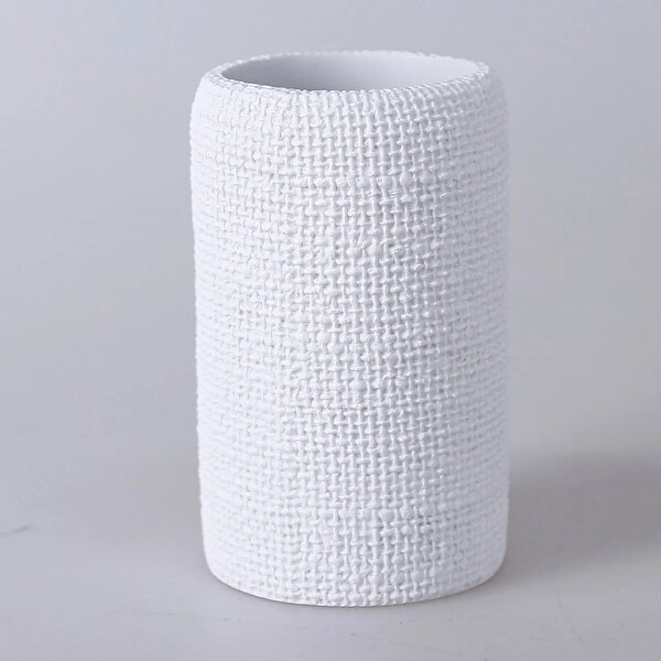 By Selim Natural Beyaz 5 Parça Polyester Banyo Seti