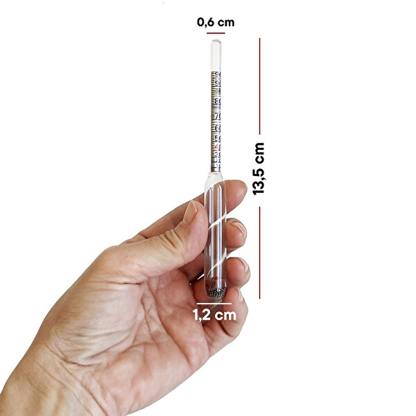 Aek-Tech Alkolmetre 0-100 Kısa Form 13.5 CM