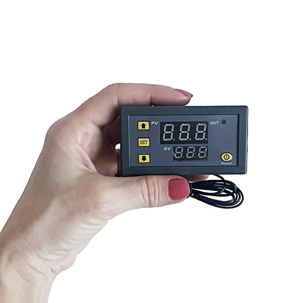 Aek-Tech Dijital Sıcaklık Kontrol Termostatı Çift Ekranlı 12V