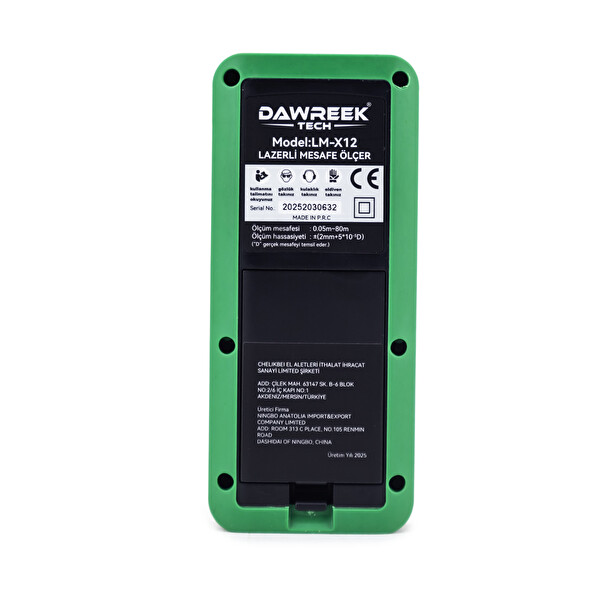 Dawreek Mesafe Ölçer E40 Green 80 Metre Dijital El Tipi Mesafe Ölçüm Cihazı