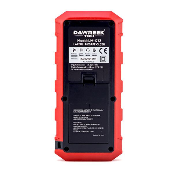 Dawreek Mesafe Ölçer H01 Red 80 Metre Dijital El Tipi Mesafe Ölçüm Cihazı